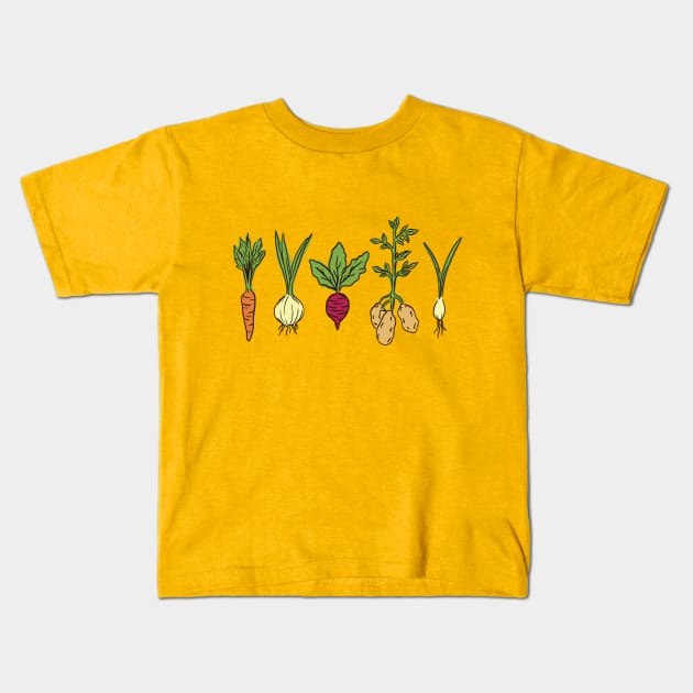 VEGETABLES Kids T-Shirt by GoshaDron